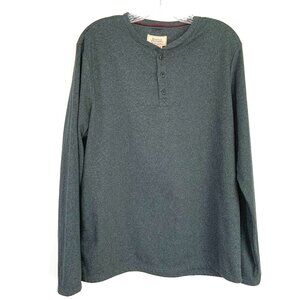 Boston Traders Men's Long-Sleeve Henley Shirt in Charcoal Grey Sz M